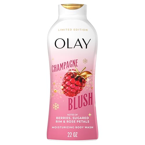 Olay Body Wash for Women, Hydrating & Moisturizing, Holiday Edition, With Plant Based Cleansers, B3 Complex, For All Skin Types, Champagne Blush with Berries Sugared Rim & Rose Petals Scent, 22 fl oz Olay Body Wash for Women, Hydrating & Moisturizing, Holiday Edition, With Plant Based Cleansers, B3 Complex, For All Skin Types, Champagne Blush with Berries Sugared Rim & Rose Petals Scent, 22 fl oz
