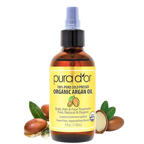 PURA D’OR 4 Oz ORGANIC Moroccan Argan Oil – USDA Certified 100% Pure & Cold Pressed Virgin Premium Grade Natural Moisturizer Treatment For Dry, Damaged Skin, Hair, Face, Body & Scalp – Men & Women PURA D’OR 4 Oz ORGANIC Moroccan Argan Oil – USDA Certified 100% Pure & Cold Pressed Virgin Premium Grade Natural Moisturizer Treatment For Dry, Damaged Skin, Hair, Face, Body & Scalp – Men & Women