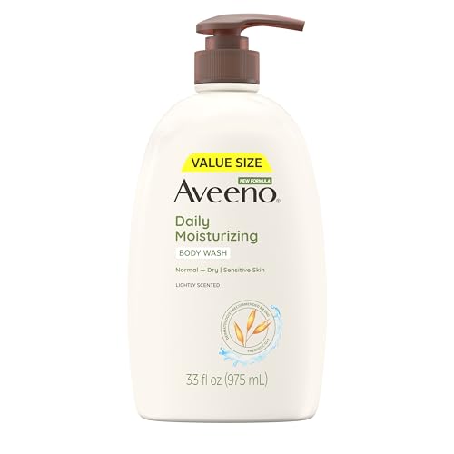 Aveeno Daily Moisturizing Body Wash for Women and Men for Dry & Sensitive Skin, Paraben, Soap & Dye-Free, Gentle Shower Cleanser, Dermatologist Recommended Brand, Lightly Scented, 33 Fl Oz Aveeno Daily Moisturizing Body Wash for Women and Men for Dry & Sensitive Skin, Paraben, Soap & Dye-Free, Gentle Shower Cleanser, Dermatologist Recommended Brand, Lightly Scented, 33 Fl Oz