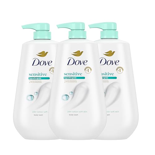 Dove Body Wash 3 Count Sensitive Skin For 24hr Lotion-Soft Skin Moisturizing Skin Cleanser Gentle Hypoallergenic Formula with No Sulfates No Parabens Dove Body Wash 3 Count Sensitive Skin For 24hr Lotion-Soft Skin Moisturizing Skin Cleanser Gentle Hypoallergenic Formula with No Sulfates No Parabens
