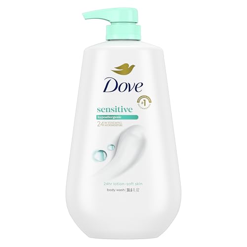 Dove Body Wash with Pump Sensitive Skin For 24hr Lotion-Soft Skin Moisturizing Skin Cleanser Gentle Hypoallergenic Formula with No Sulfates No Parabens 30.6 oz Dove Body Wash with Pump Sensitive Skin For 24hr Lotion-Soft Skin Moisturizing Skin Cleanser Gentle Hypoallergenic Formula with No Sulfates No Parabens 30.6 oz