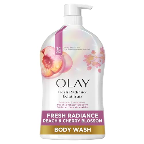 Olay Body Wash for Women, Fresh Radiance, Refreshing & Renewing, Made with Plant Based Cleansers, B3 Botanical Complex, For All Skin Types, Peach & Cherry Blossom Scent, 33 fl oz Olay Body Wash for Women, Fresh Radiance, Refreshing & Renewing, Made with Plant Based Cleansers, B3 Botanical Complex, For All Skin Types, Peach & Cherry Blossom Scent, 33 fl oz